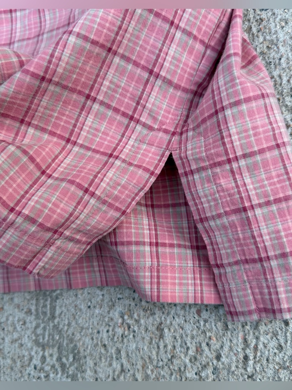 Vintage 90s Cherokee Pink Plaid Sleeveless Button Front Shirt Dress Size M - Picture 8 of 14